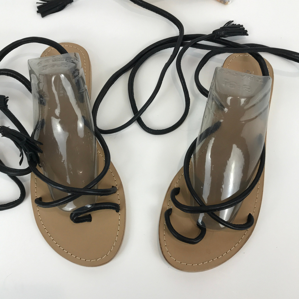 NWOT ASOS Leather toe/ankle wrap sandals Sz 8